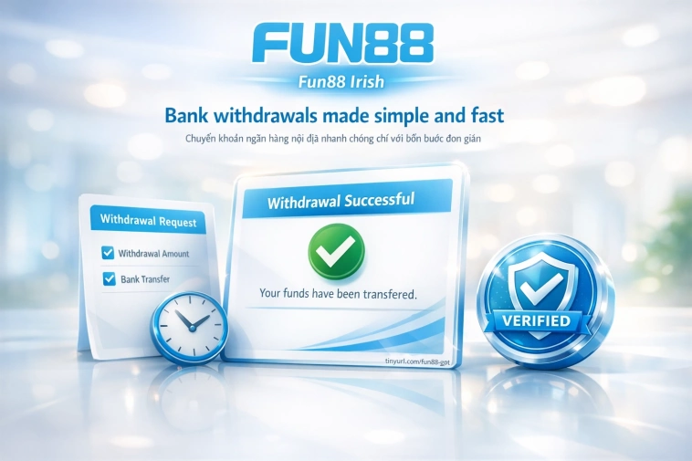 rút tiền Fun88 qua ngân hàng nội địa 4 bước Vietcombank BIDV Techcombank